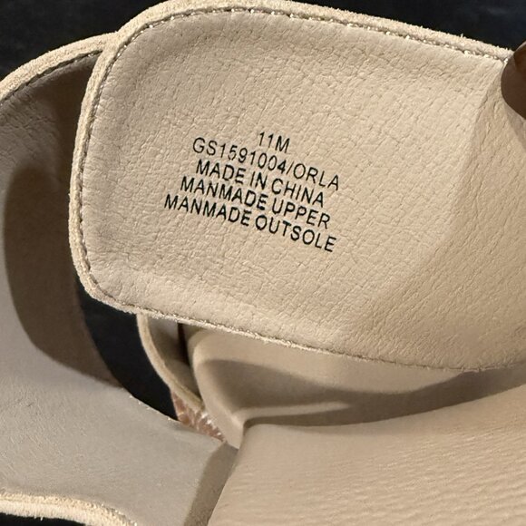 New MIA Orla Slip On Wedge Buckle Womens Chunky Tan Beige Sandals Size 11 - Picture 9 of 12